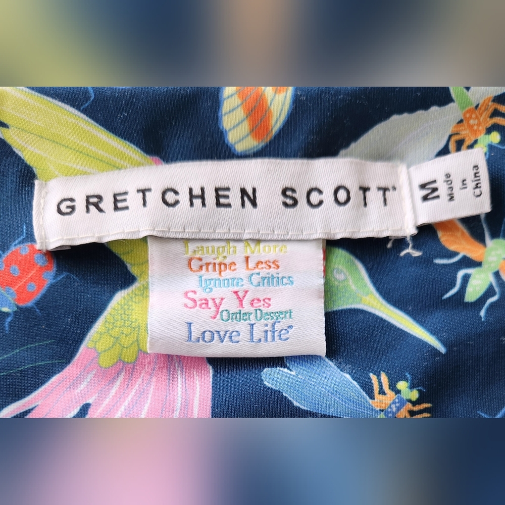Gretchen Scott Designs Navy Floral One-Piece with Contrast Button Strap - Picture 12 of 12